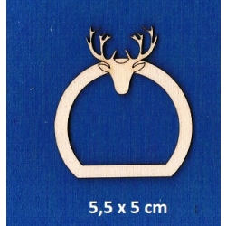 SKLEJKA #3mm Serwetnik 5,5x5cm uchwyt na serwetkę, uchwyt na gałązkę, dekoracja stołu / POROŻE JELEŃ , JELONEK  /  1414 / obręcz na serwetkę